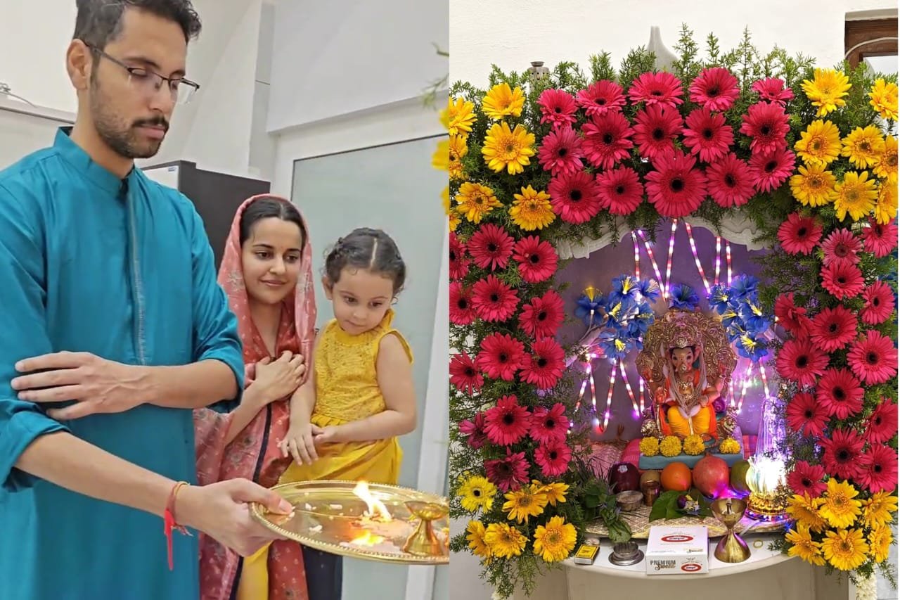 जिल्हाधिकारी कुमार आशीर्वाद यांच्या निवासस्थानी बाप्पांचे जल्लोषात आगमन